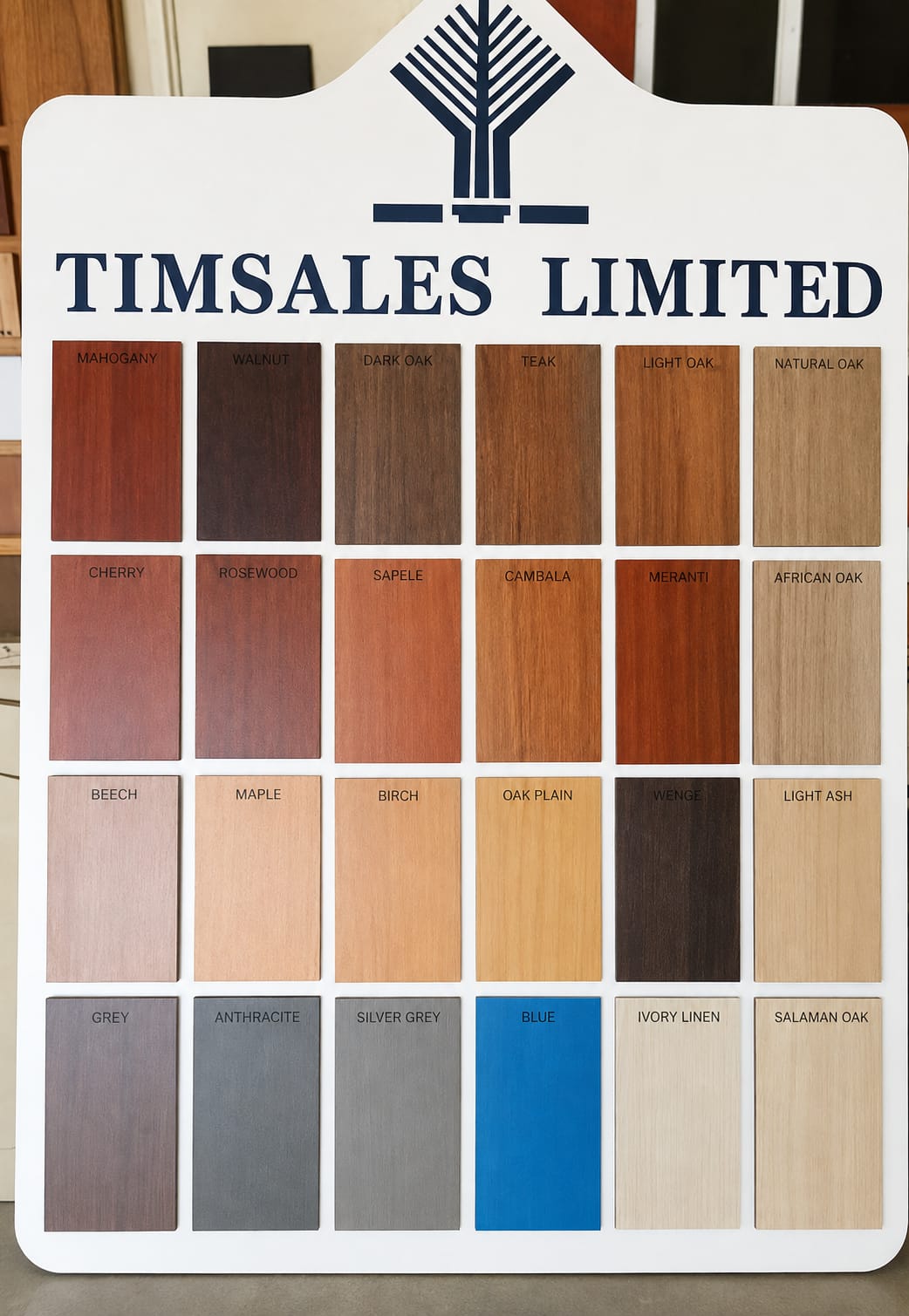 Timsales finish sample board